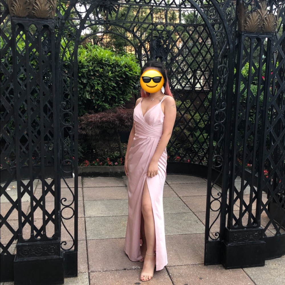 PROM DRESS WITH SLIT BLUSH PINK offer price